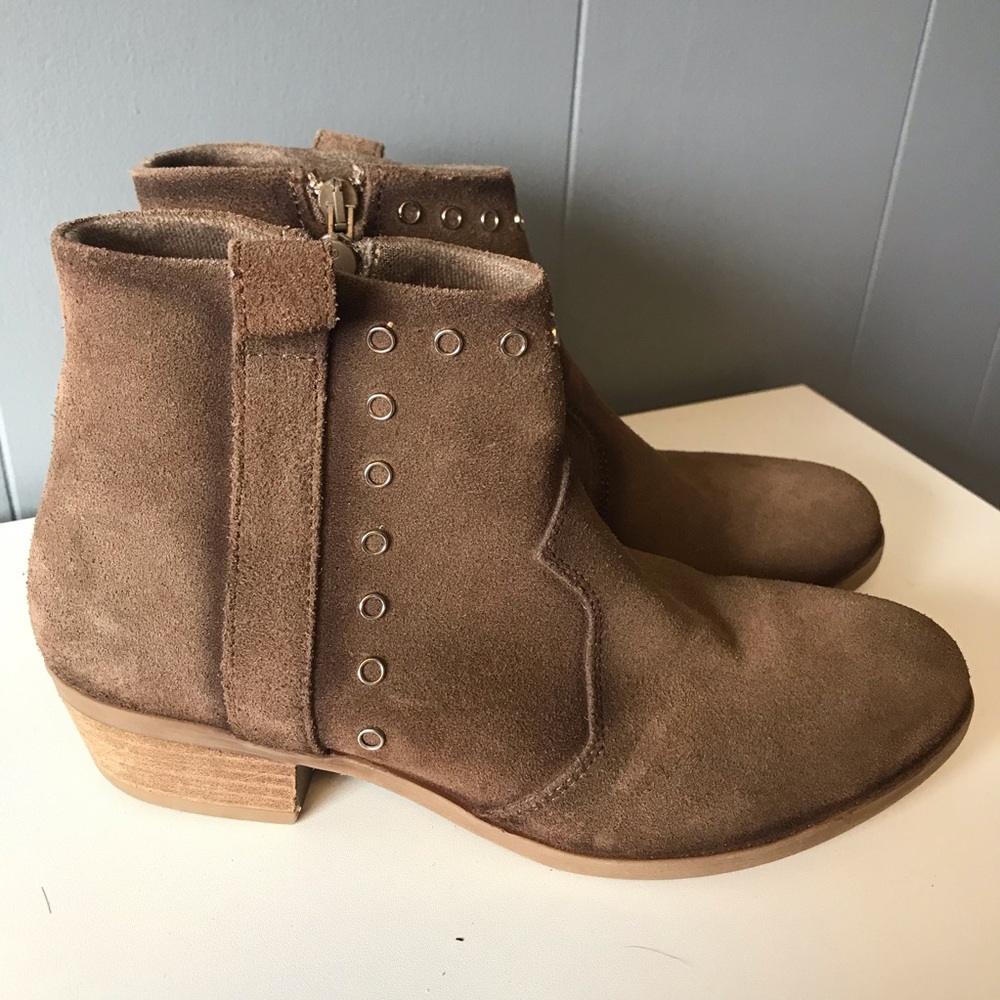 Eric Micheal Brown Suede Studded Booties